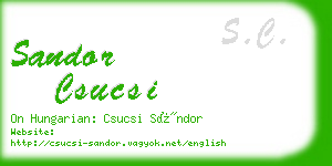 sandor csucsi business card